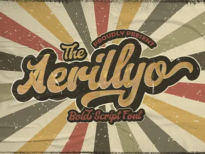 Aerillyo - Retro Bold Script Font 80s bold calligraphy classic cursive groovy handdrawn handlettering hipster lettering retro script sporty typeface vintage