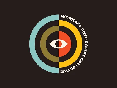 Women's Anti-racist Collective logo eye rainbow vintage