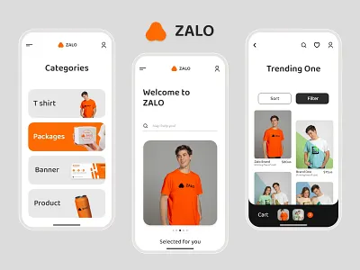 Zalo UI Design adobe xd app app design app ui design design app mobile app mobile ui mobile ui design online orange print printing shopify shoping app shopping ui ui design white zalo