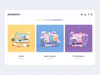 3D illustration c4d design illustration octane ui web