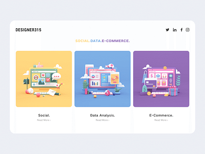 3D illustration c4d design illustration octane ui web