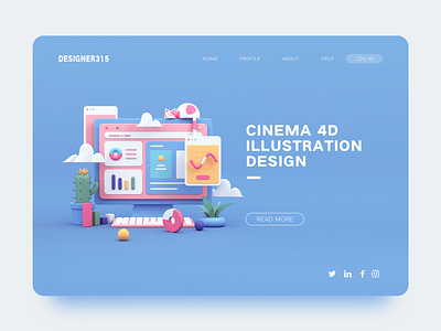 3D illustration c4d cat data design illustration octane ui web webdesign