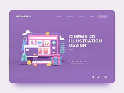 3D illustration c4d design ecommerce illustration octane shopping ui