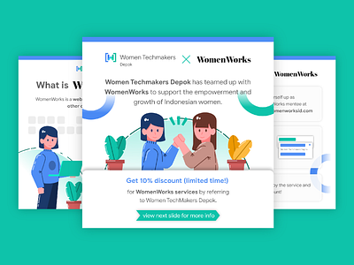 Women Techmakers Depok x WomenWorks Collaboration collaboration digital poster illustration instagram instagram post poster poster design promotion social media vector women empowerment