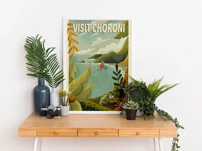 Visit Choroni Venezuela background branding characters concept art design illustration poster art posters vintageillustration