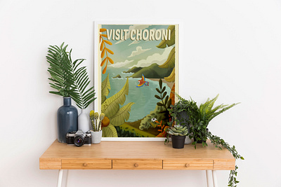 Visit Choroni Venezuela background branding characters concept art design illustration poster art posters vintageillustration