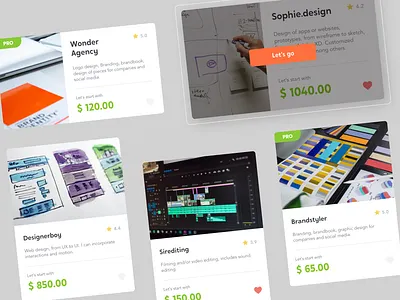 Cards design design minimal ui web