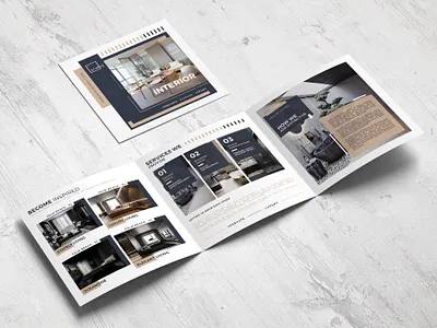 Square Interior Trifold Brochure branding brochure creative design download graphic interior photoshop print psd square trifold