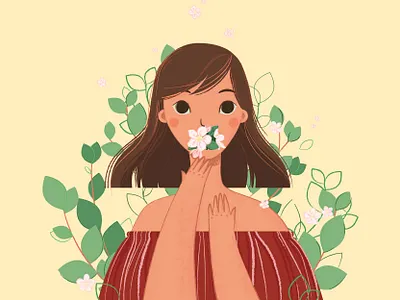 apple girl apple blossom cartoon cartoon character character design flower girl girl character illustration tree vector vector art