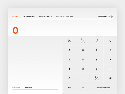 Daily UI :: 004 | Calculator app calculator dailyui flat fluent design minimal ui ux