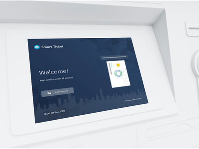 Smart Ticket clean illustration kiosk landing research smart city ticket app transport system ui ux