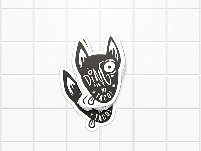 Dingo Ate My Taco australia charachter dingo dog foodtruck hungry illustration lettering melbourne restaurant sticker sticker design texmex