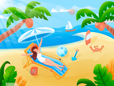 Beach vacation illustration