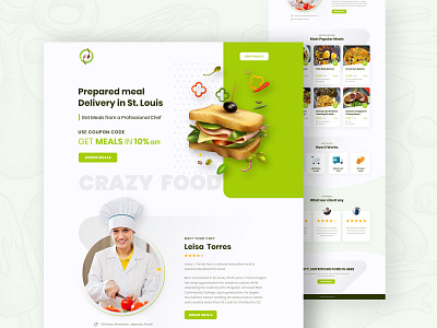 Crazy Food appdesign design icon landing page logo mobile app design screen design uidesign uidesing web web app design web template webpage design