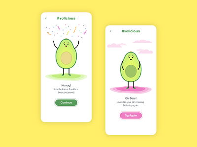 Daily UI. 011 - Flash Message adobexd app avocados concept dailyui design food app foodie ui user interface user interface design ux vector