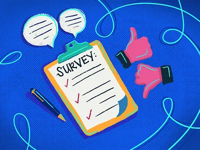 Survey Illustration halftone illustration retro survey thumbs