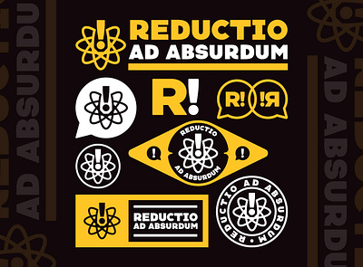 Reductio Ad Absurdum atom badge badgedesign brand bundle brand design brand logo brandbundle branddesign branddesigns brandlogo custom logo customlogo exclamation flashsheet logo logo design logodesign patch science