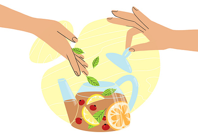 some mint 2d illustration adobe illustrator design food hands illustration procreate team vector