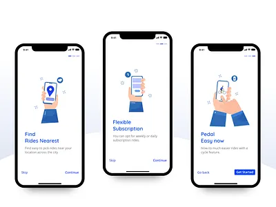 On boarding Screens for Cycle App app design illustration onboarding screen uidesign uiuxdesigner