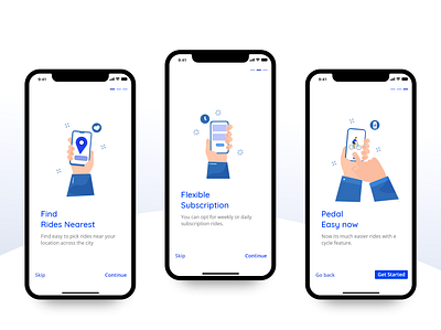 On boarding Screens for Cycle App app design illustration onboarding screen uidesign uiuxdesigner
