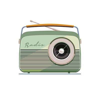 Vintage radio art clean design flat graphic design illustration illustrator minimal vector