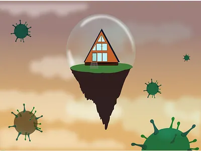 covid 19, stay home stay safe animation covid19 creative design flat illustration vector victor