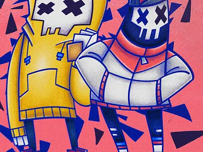 Skull Bud character color design illustration