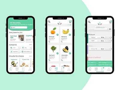 Grocery App Re-vamp app budget design grocery grocery app grocery list list logo minimal shopping shopping app ui ux