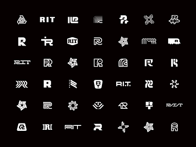 Logo Exploration for Rogue Industrial Trades brand identity branding identity design industrial logo lettermark logo logo design r logo symbol thicklines trademark type design