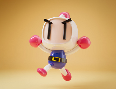 Bomberman 3d blender design illustration