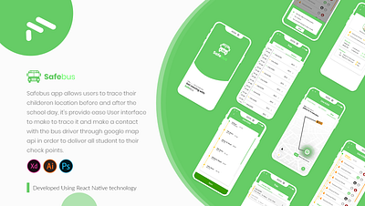 SafeBus adobe xd app branding design high fidelity icon low fidelity safe bus shots sketch student app typography ui uiux user experience user experience designer user interface ux vector wireframes