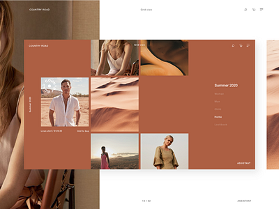 Country Road Concept UI Navigation clean ui design fashion fashion ui interaction design minimal minimalist navigation typography ui ui design ux web design website