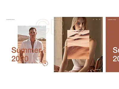 Country Road Concept UI Homepage branding branding concept clean ui design fashion ui interaction design minimal minimalist typography ui ui design ux web web design website design