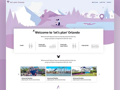 'Let's Plan Orlando' website app branding design illustration product designer ui ui ux vector web design webdesign website website design