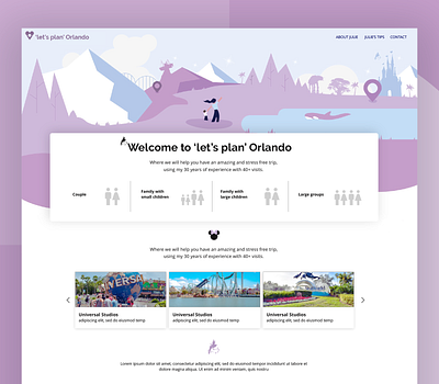 'Let's Plan Orlando' website app branding design illustration product designer ui ui ux vector web design webdesign website website design