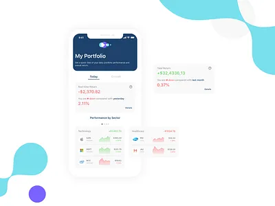 My Stock Portfolio_Mobile Concept finance iphone x mobile app mobile ui portfolio stock