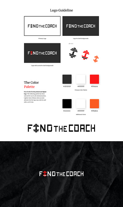 Logo design for fitness app Find the Coach app branding design logo logodesign logotype typography