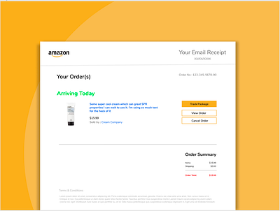 Daily UI 17 amazon dailyui email receipt