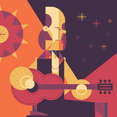 Paco de Lucia adobe illustrator character flamenco geometric geometric art guitarist illustration paco vector vector art