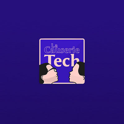 Podcast cover - La Causerie Tech blue branding cover design designs draw flat illustration la causerie lacauserietech logo podcast tech vectorial illustration