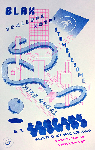 Gig Poster design gig poster illustration magic poster print printmaking riso riso print risograph sci fi science fiction