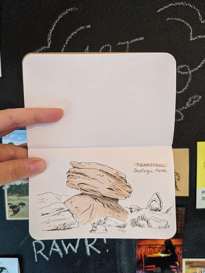 Toadstool Geologic Park drawing art drawing hand drawn illustration nature