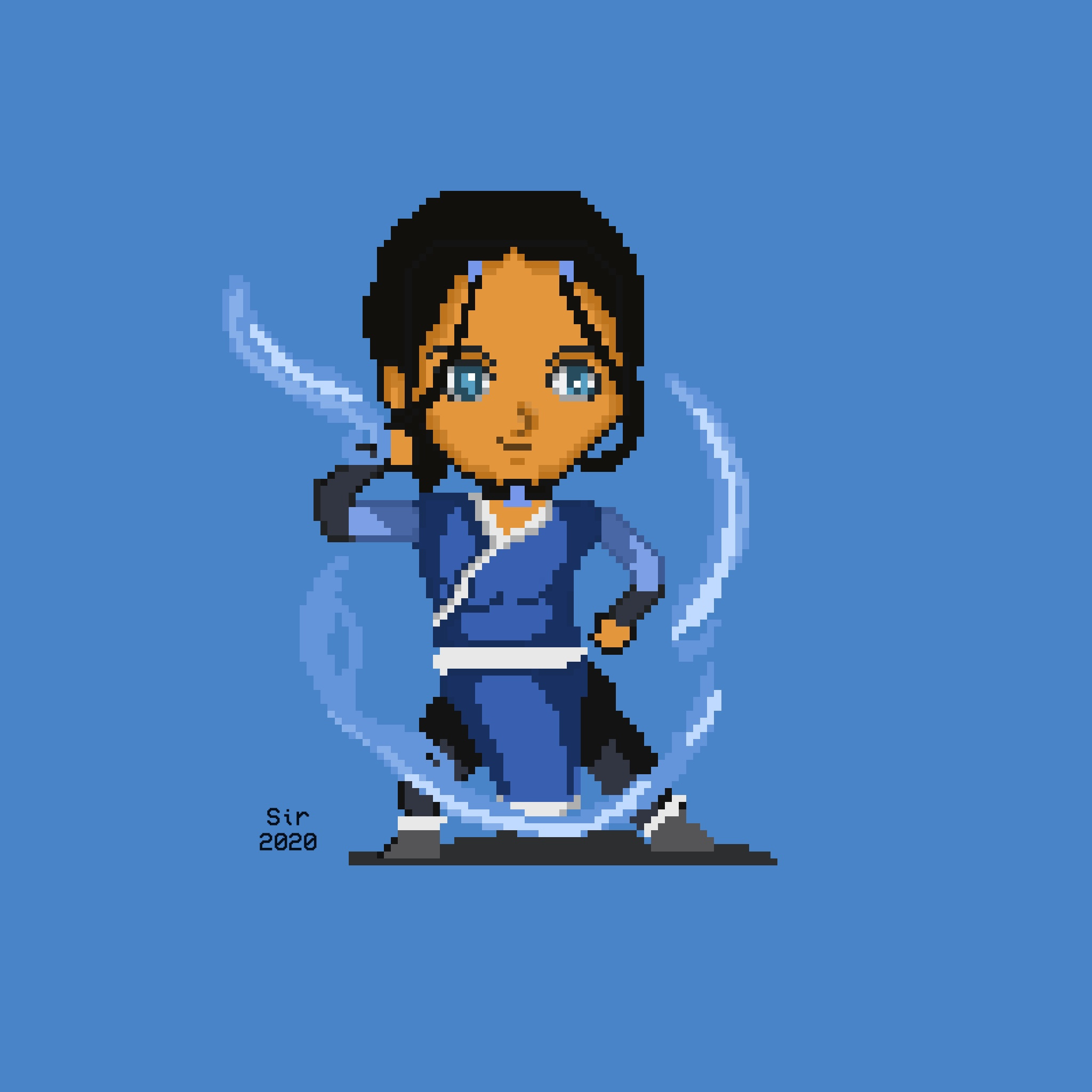 Katara from Atla pixel art by Sirajuddin Abraham on Dribbble