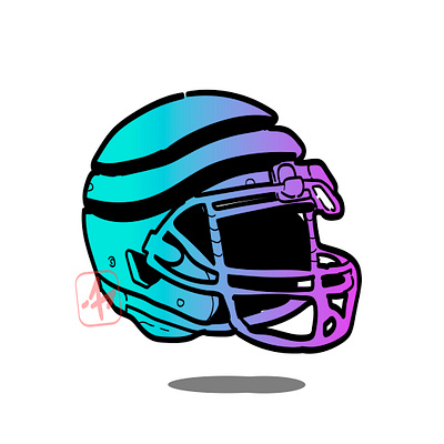 American Football Helmet american football art blue design flat flat design gradation helmet icon illustration logo minimal simple vector