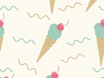 Ice Cream Cone Pattern cone cream ice illustration pattern procreate vector