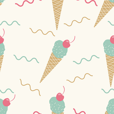 Ice Cream Cone Pattern cone cream ice illustration pattern procreate vector