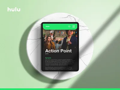 Hulu UI series : 02 - Action Point animated mockup animation branding design entertainment hulu minimal mockup movie typography ui ui animation ui interactions user experience user interface ux web web design website