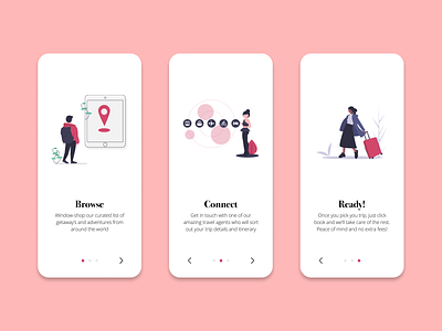 Travel Agent App Onboarding app design branding dailyui design flat illustration travel travel app travel booking typography ui ux