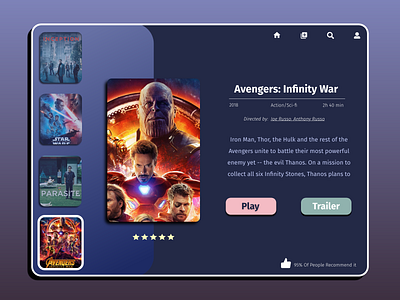 DailyUI #025-TV App adobexd design minimal movieapp movies practice tv typography ui web