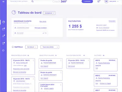 wireframe | Dashboard | Coach view | App LMS app coach prototype ux web app wireframe